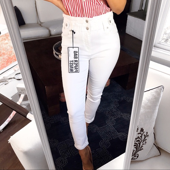 π PAPER BAG HIGH WAIST WHITE JEANS! - Picture 3 of 16